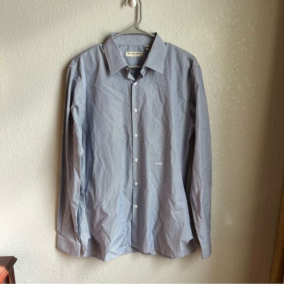 Burberry Classic Pinstripe Blue Button Down Shirt - Picture 1 of 8